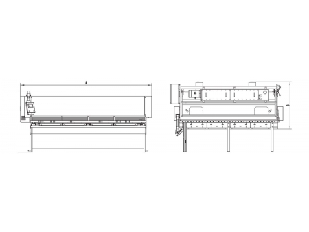 Máy cắt thủy lực Swing beam - cắt dầm xoay có góc cắt cố định