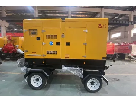 Máy Phát Điện Diesel Chống Ồn Có Gắn Rơ Moóc Kéo