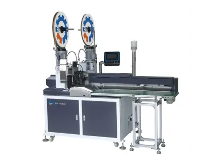 Máy ép dập đầu cos hai đầu và mạ thiết một đầu tự động cho 8 dây