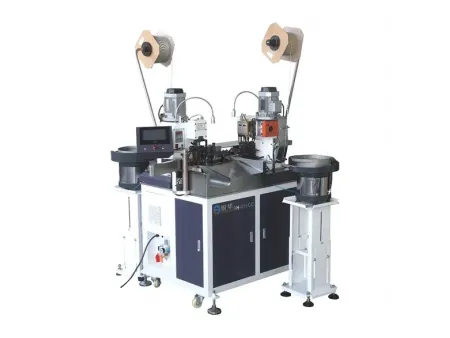 Máy ép dập đầu cos và chụp vỏ nhựa hai đầu tự động