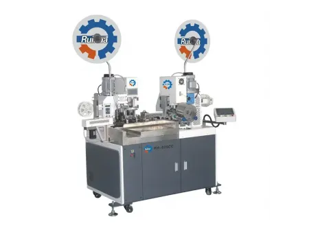 Máy ép dập đầu cos và lắp cao su chống nước hai đầu tự động