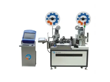 Máy ép dập nguội đầu cos và đánh dấu hai đầu tự động