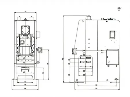 Máy Ép Dập Khung Thẳng Một Điểm